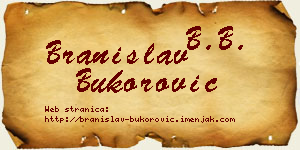 Branislav Bukorović vizit kartica